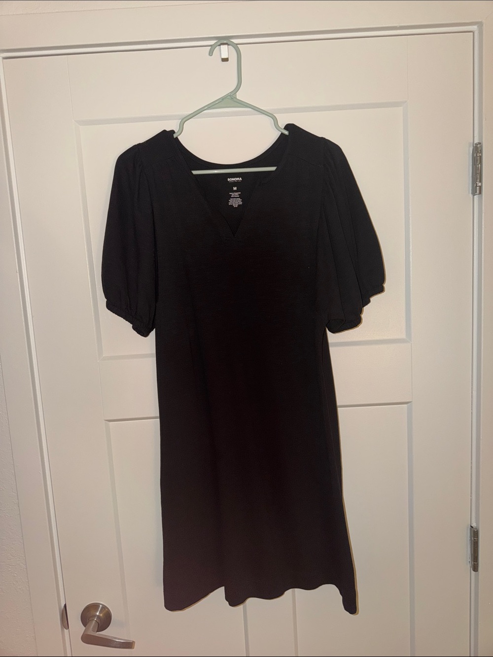 Black Puff Sleeve Women's Dress